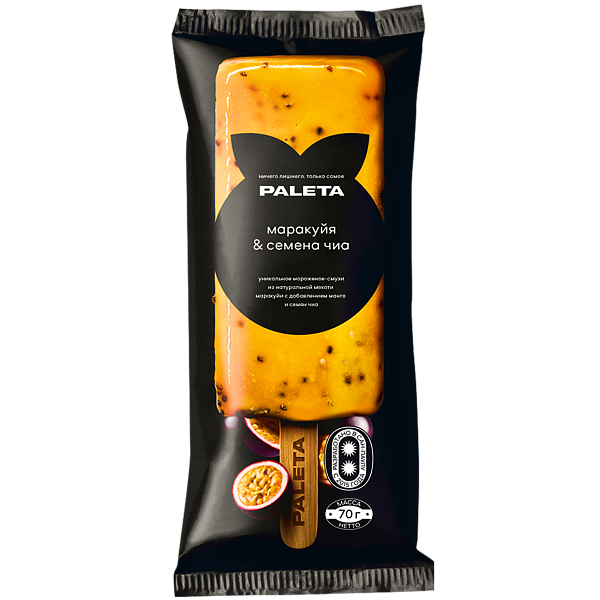 "PALETA" десерт замороженный из маракуйи, манго и с семенами чиа